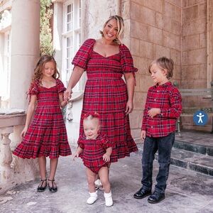 JessaKae Vibrant Red Plaid Dress